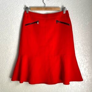 Gerry Weber Collection Red Black front Zipper Mini Knee length Flared Skirts 4